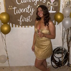 For Love And Lemons Gold Dress